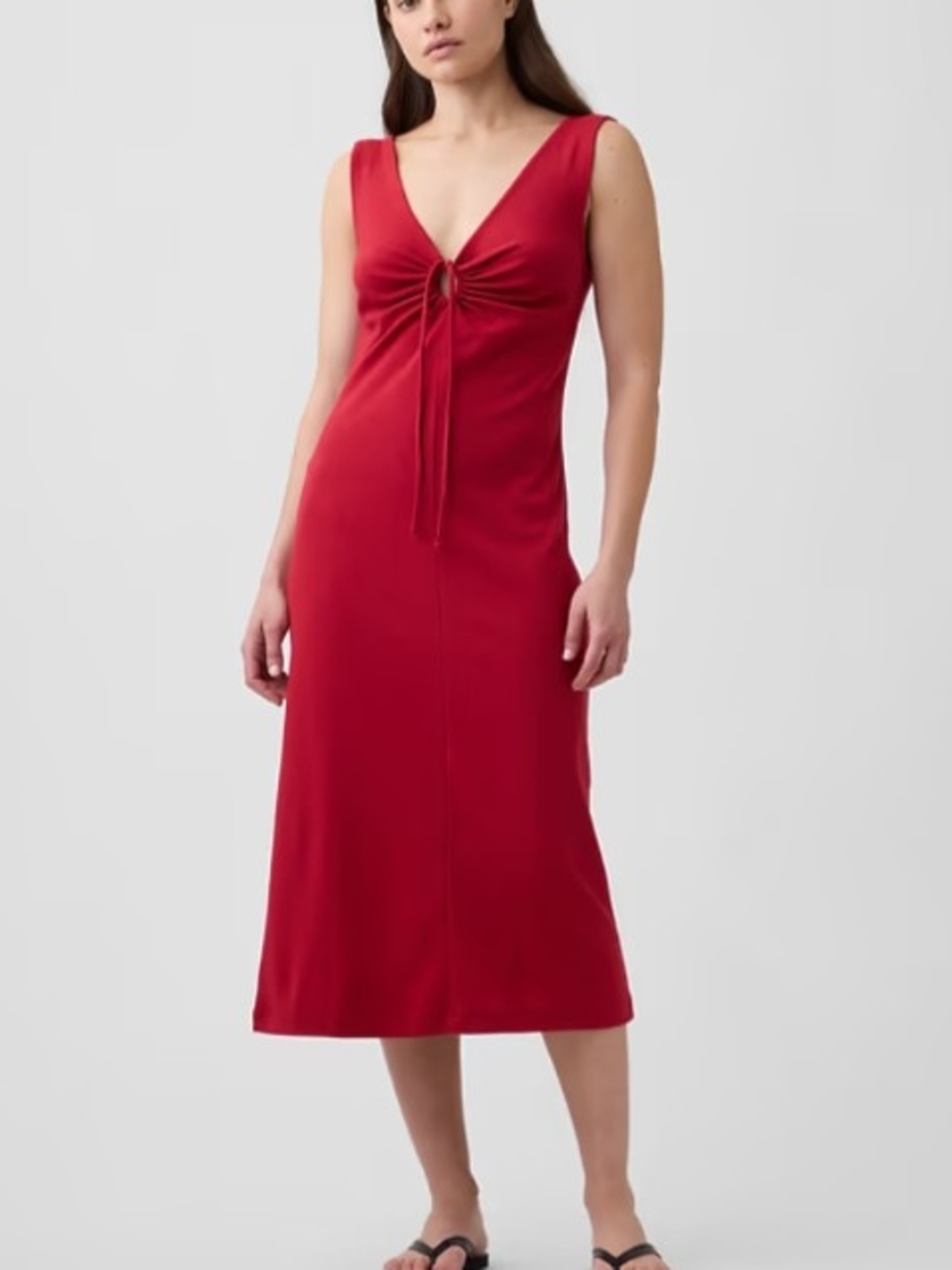 Gap Tie-Front Midi Dress